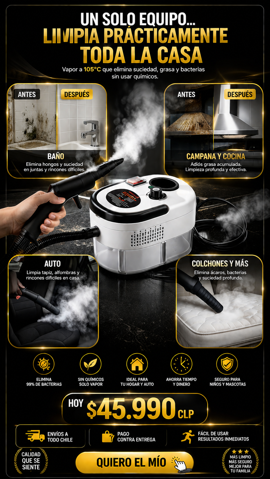 SteamMax Pro — Limpiador a Vapor de Alta Presión