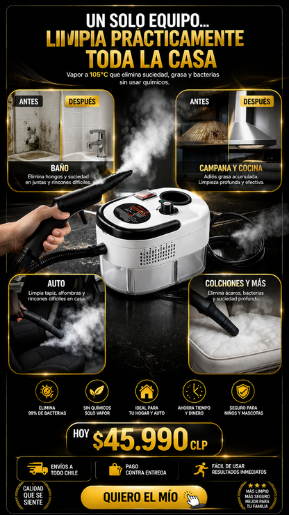 SteamMax Pro — Limpiador a Vapor de Alta Presión