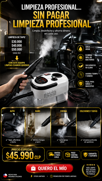 SteamMax Pro — Limpiador a Vapor de Alta Presión
