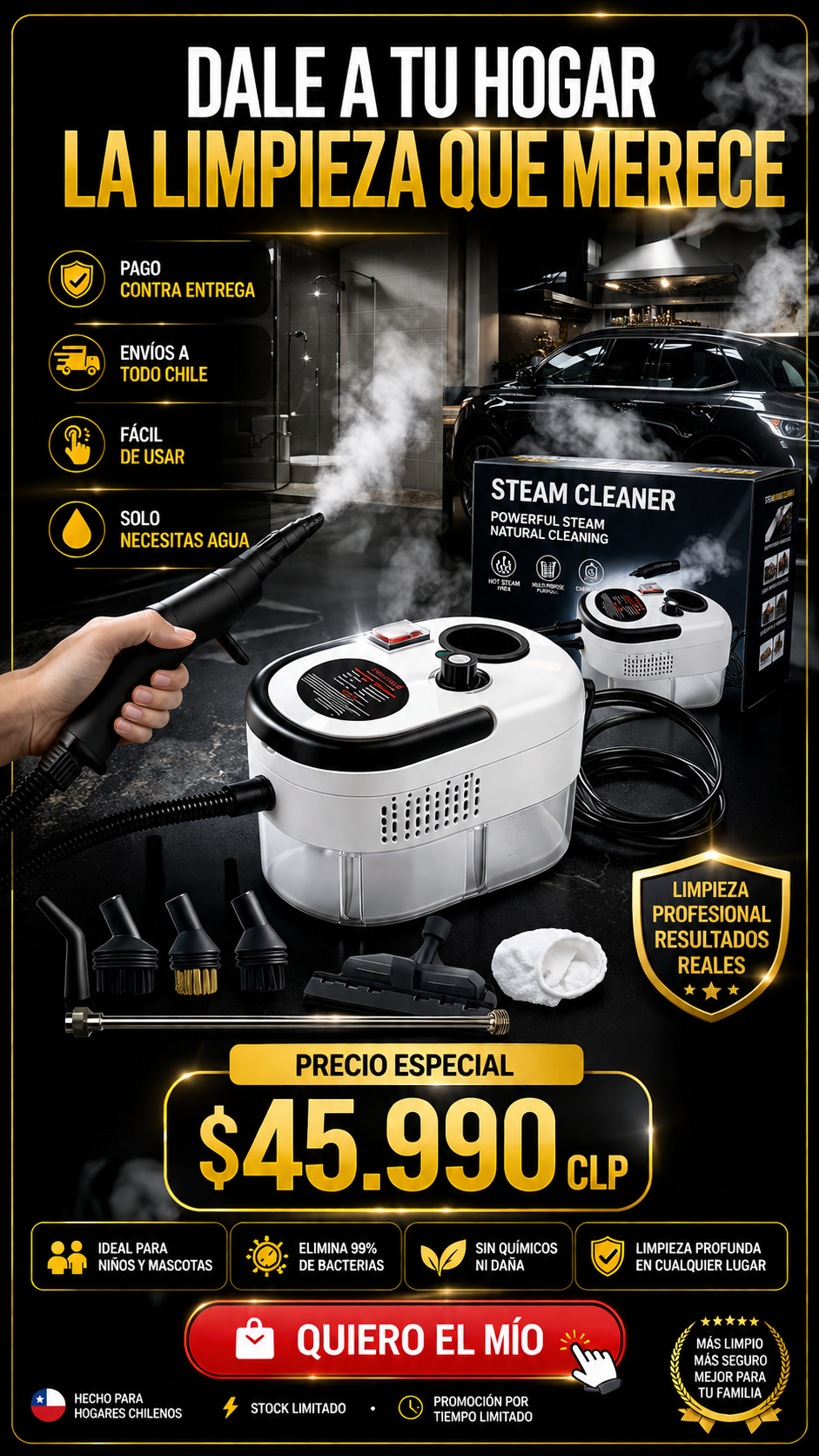 SteamMax Pro — Limpiador a Vapor de Alta Presión